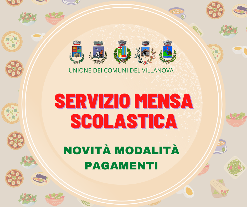 SERVIZIO MENSA SCOLASTICA: NOVITÀ MODALITÀ PAGAMENTI